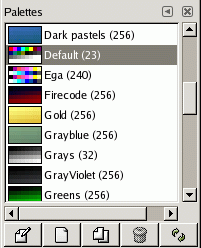 The Palettes dialog